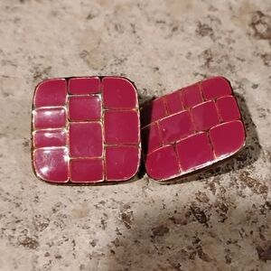 Elegant Pink Mosaic Earrings